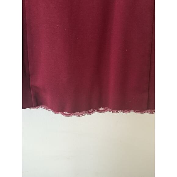 Trina Turk Bell Sleeve Knee Length Swing Dress Darted Waist Dark Red Size 10 EUC - Picture 2 of 8